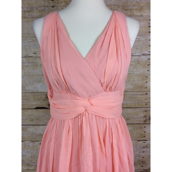 Donna Morgan Special Occasion Peach Chiffon Dress - Picture 2 of 8